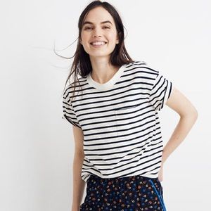 Madewell Easy Crop Tee in Baker Stripe